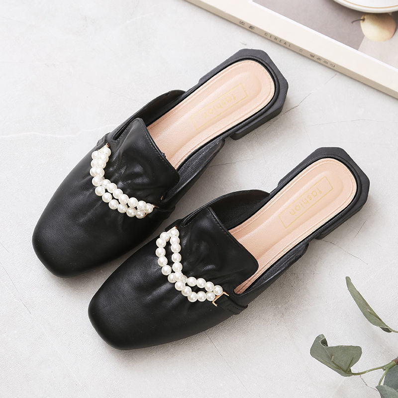 Damen Elegante Mules mit perlenverziertem Design und komfortablem Fußbett Drune