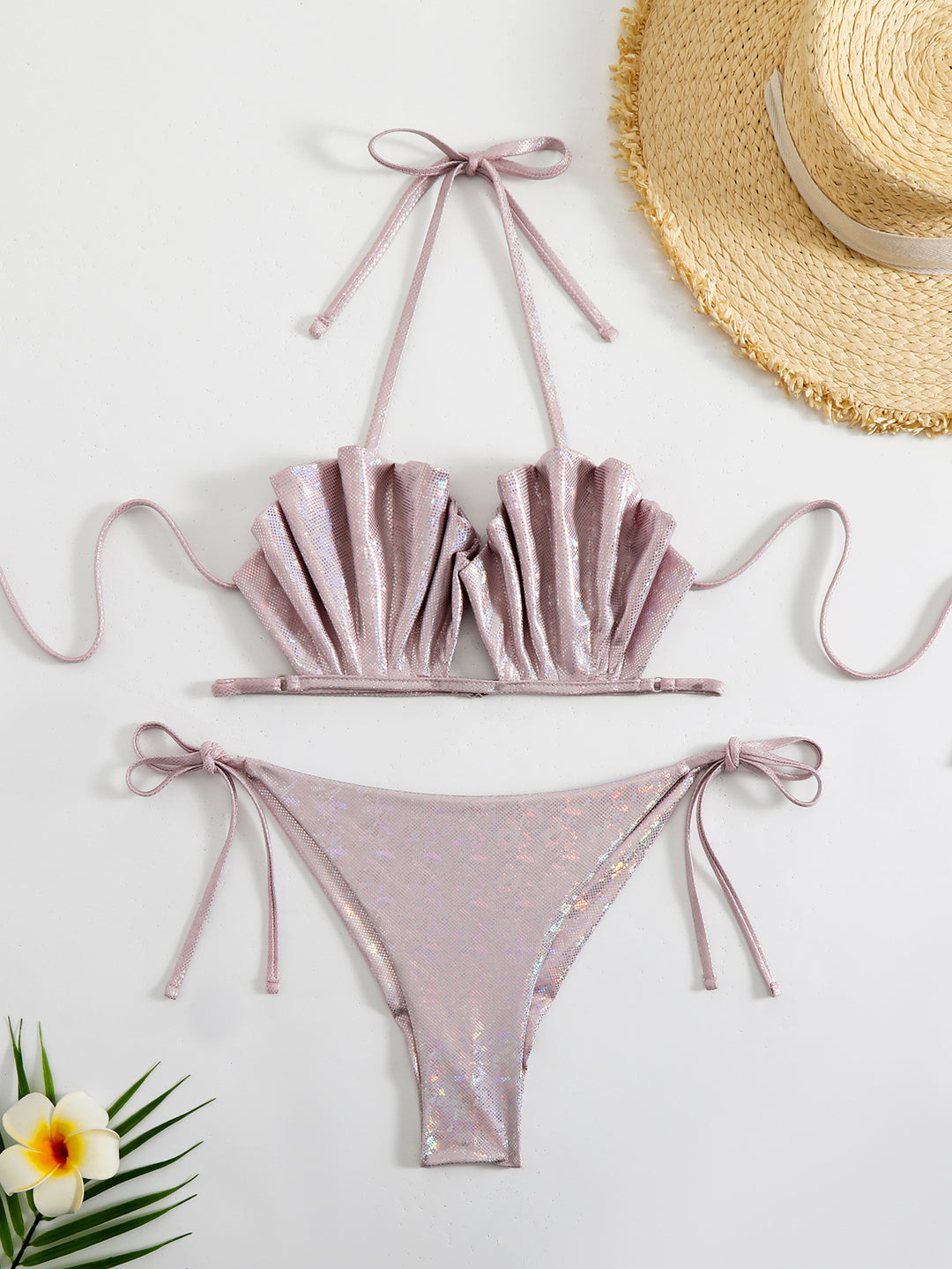Damen Glamouröser Bikini mit Rüschendesign Drune