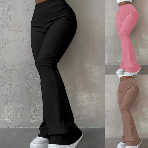 Damen High‑Waist Bootcut‑Hose mit figurformender Stretch‑Passform Drune