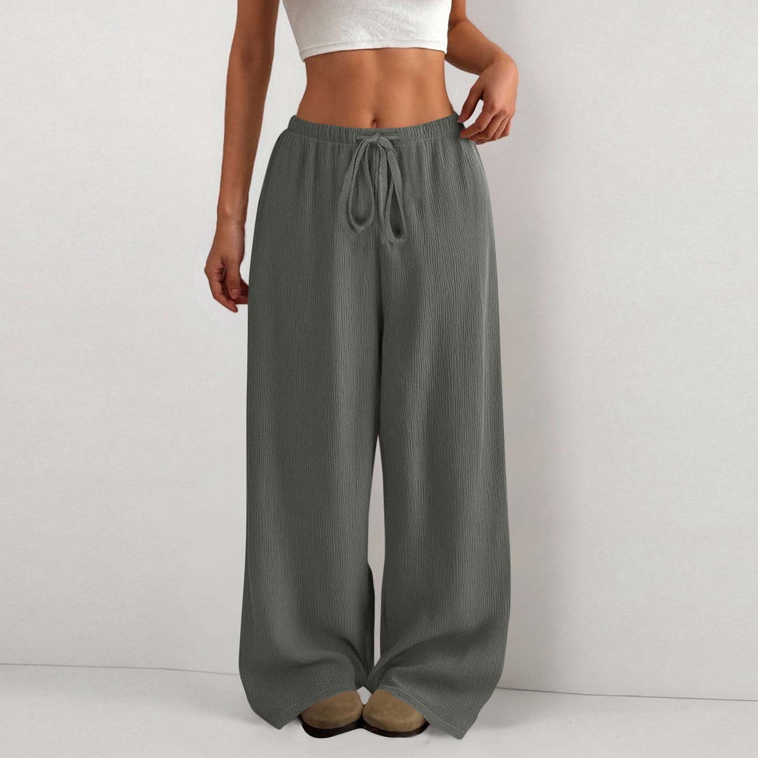 Damen Weite Sommerhose aus leichtem Stoff mit Gummizug Drune
