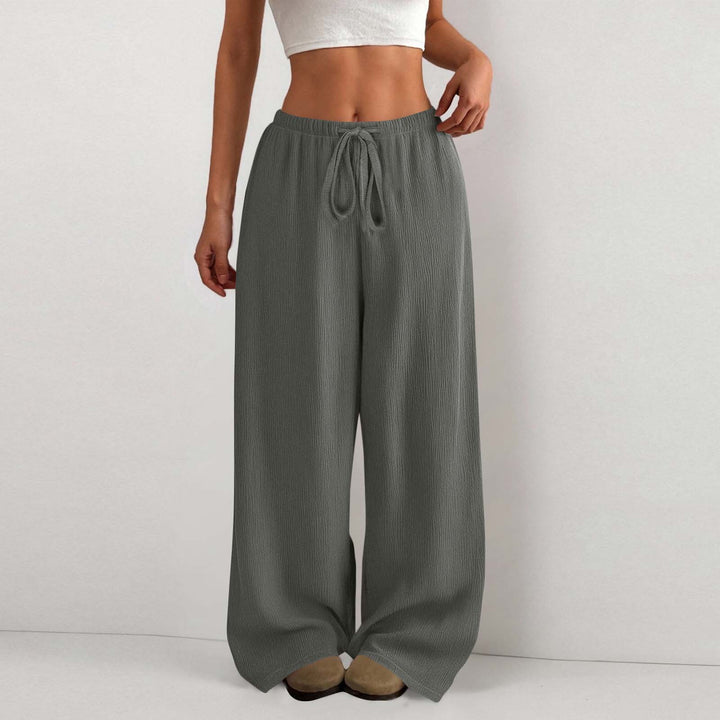 Damen Weite Sommerhose aus leichtem Stoff mit Gummizug Drune