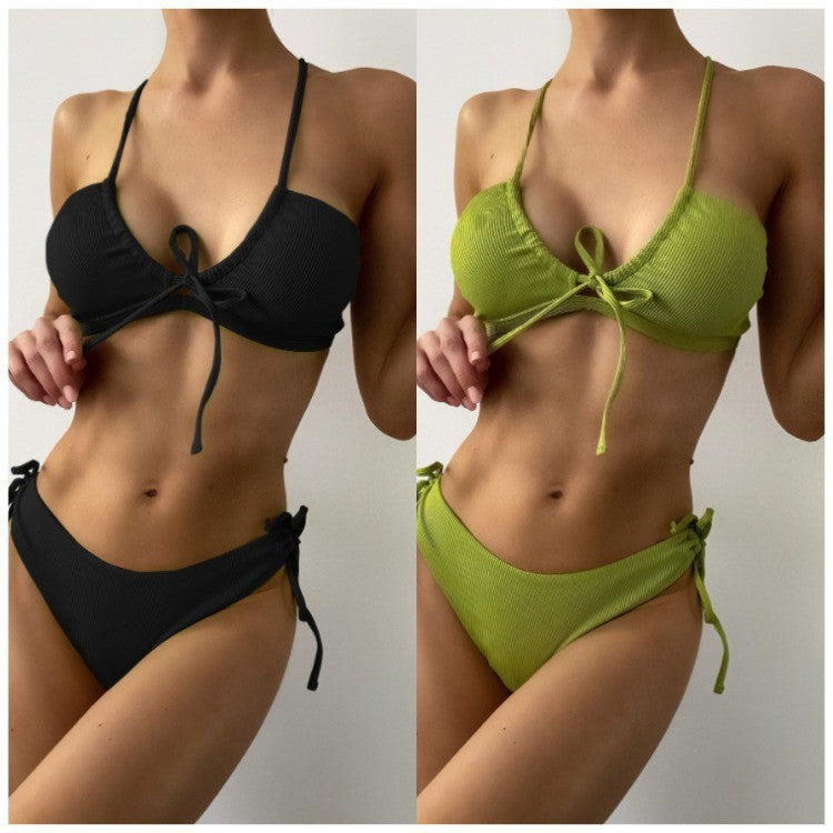 Damen Triangel-Bikini mit verstellbaren Schnürungen Drune