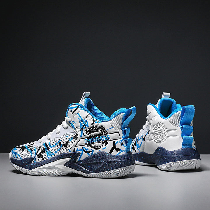 Herren High-Top Basketball-Sneaker mit gestricktem Mesh-Obermaterial, stabiler Fersenkappe und griffiger Profillaufsohle Drune