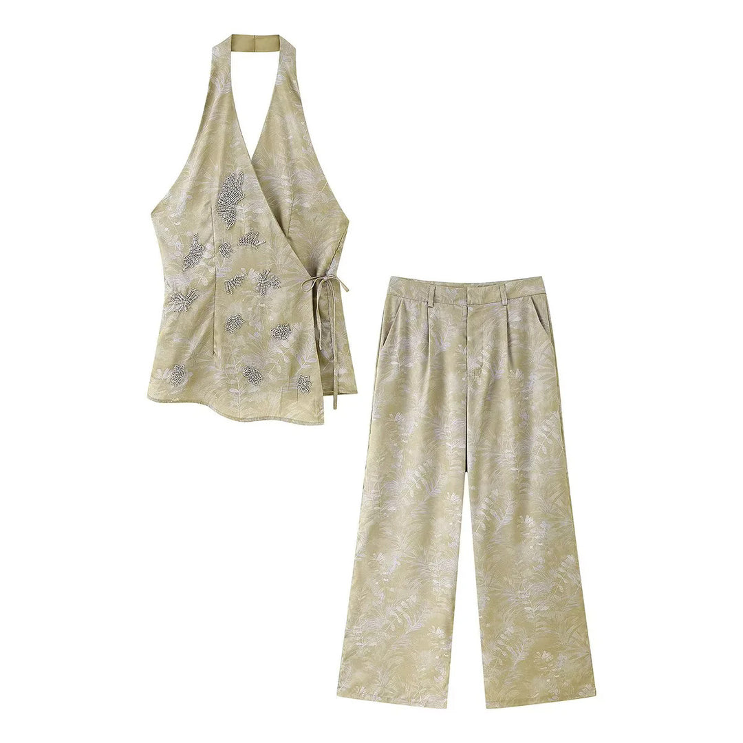 Damen elegante Culotte-Hose mit floralem Muster und weichem Material Drune