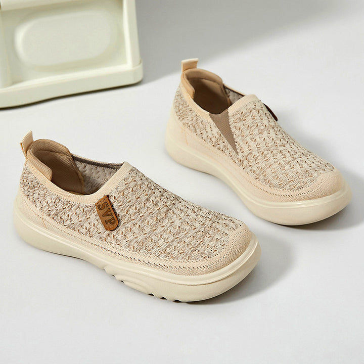 Damen nan gestrickter Slip-On Sneaker im sockenähnlichen Design mit atmungsaktivem Obermaterial und gepolsterter Komfortsohle Drune