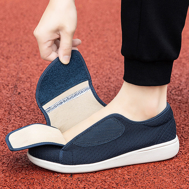Herren nan orthopädischer Pantoffel mit verstellbarem Klettverschluss, atmungsaktivem Mesh und stoßdämpfender Schaumstoffsohle Drune