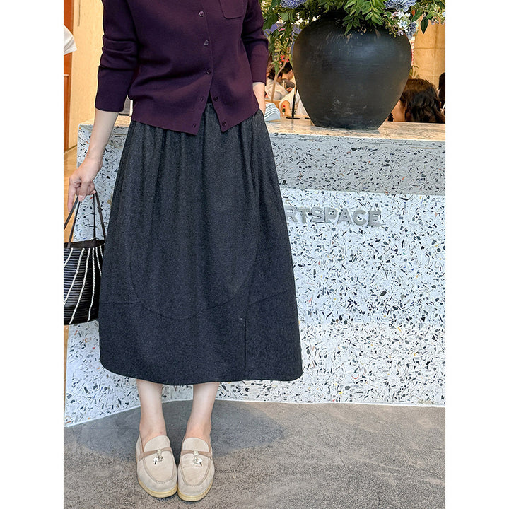 Damen Eleganter Midirock mit lässigem Schnitt Drune