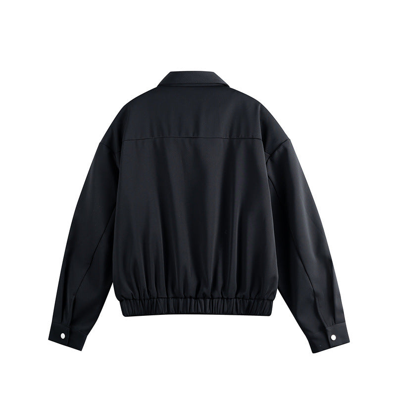 Unisex Leichter Blouson mit Umlegekragen, verdecktem Reißverschluss und elastischem Saum Drune