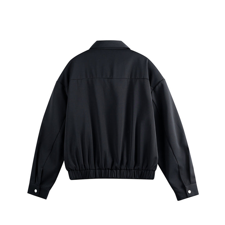 Unisex Leichter Blouson mit Umlegekragen, verdecktem Reißverschluss und elastischem Saum Drune