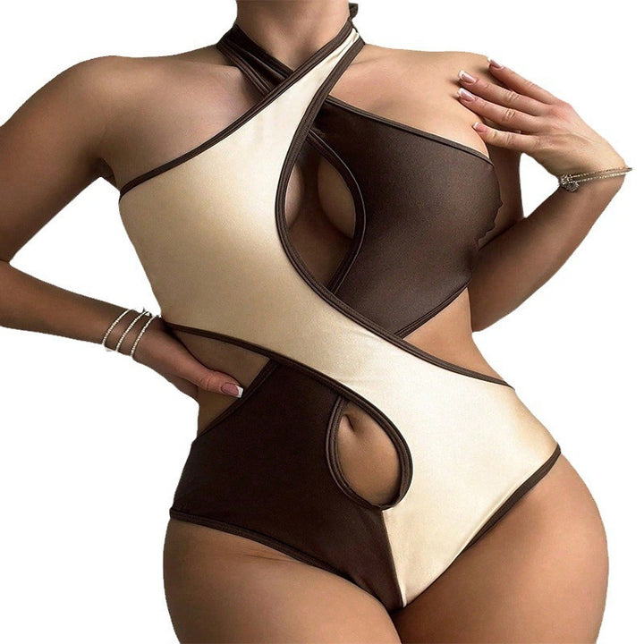 Damen Einteiler Badeanzug mit innovativem Schnitt und sexy Cut-Out-Design Drune