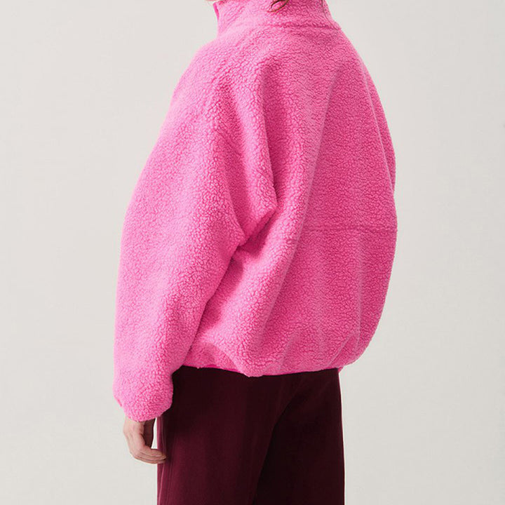 Drune | Damen Flauschige Fleecejacke mit hohen Kragen und seitlichen Taschen Drune