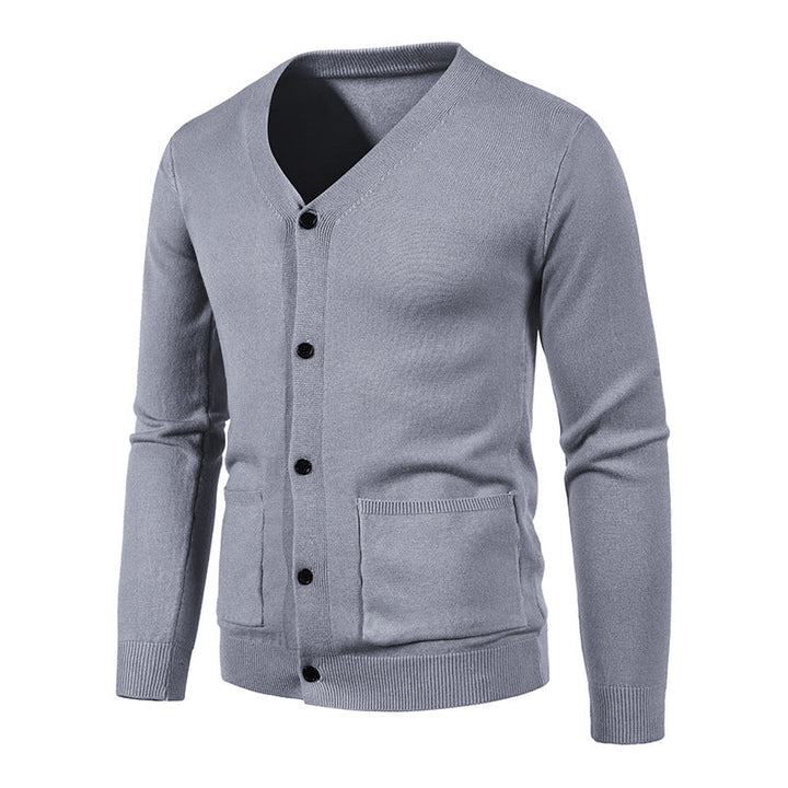 Herren Strickjacke mit V-Ausschnitt und praktischen Taschen Drune
