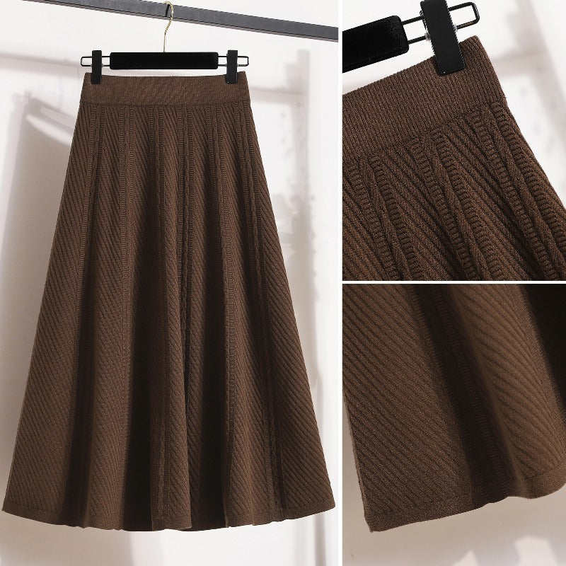 Damen Eleganter, schwingender Strickrock Drune