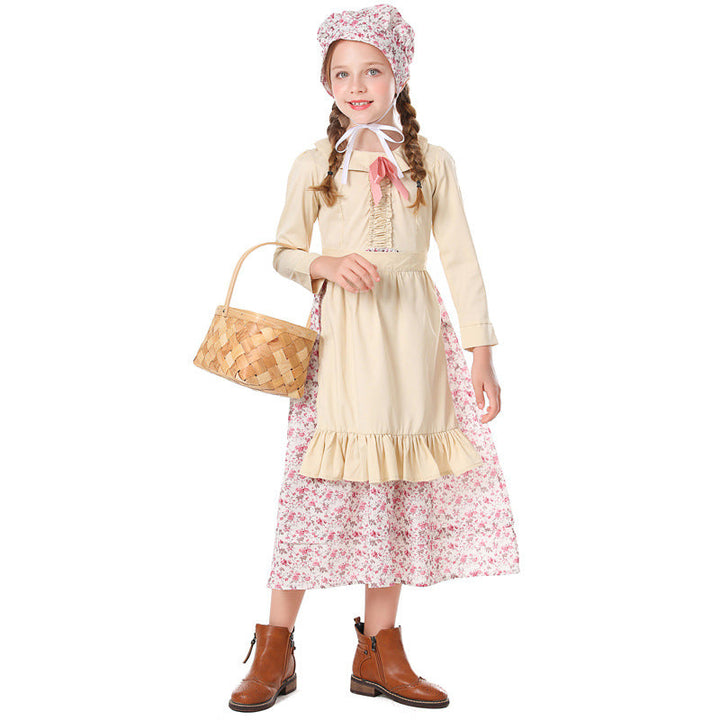 Mädchen Bauernhauskleid mit floralen Details Drune