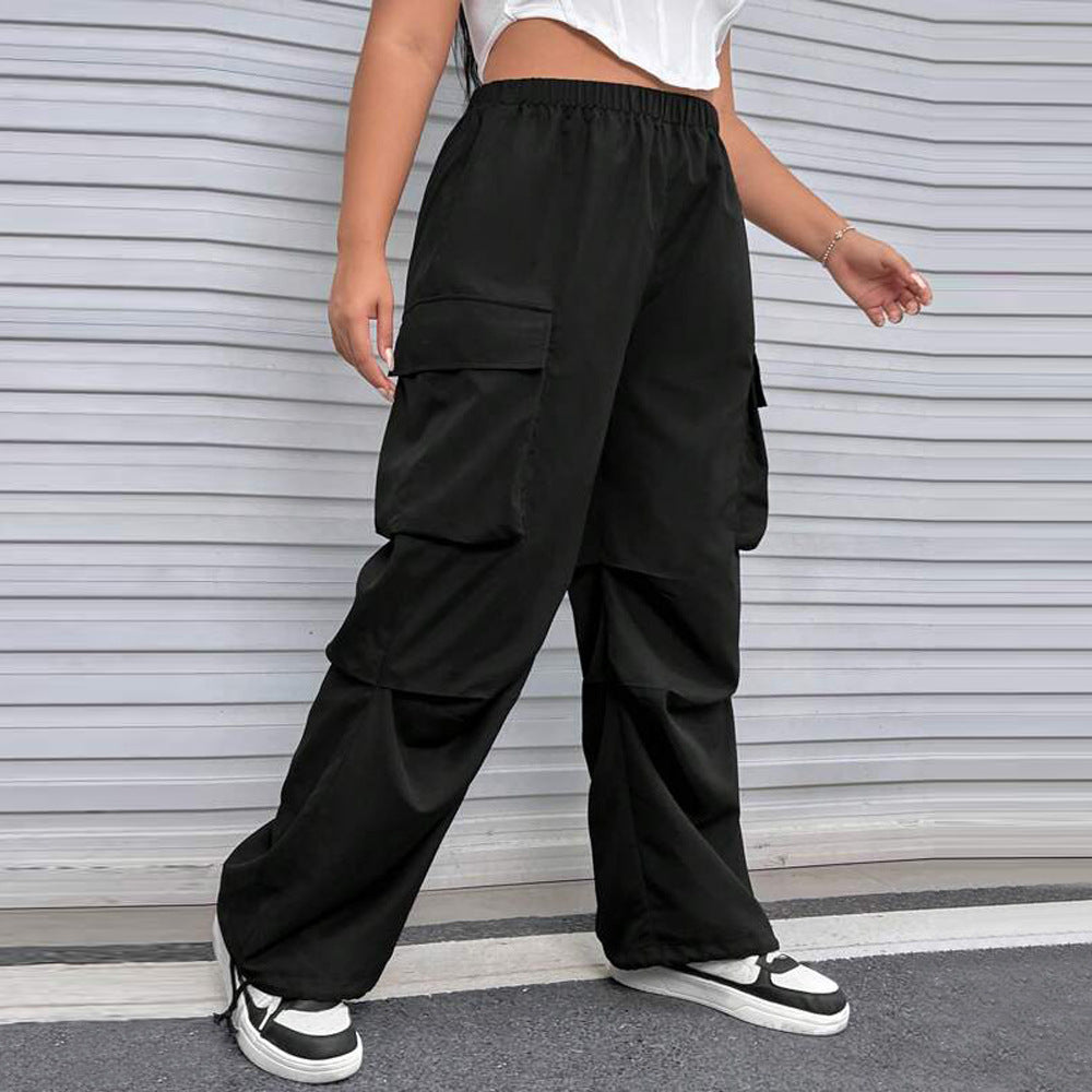 Damen Cargohose mit seitlichen Taschen und elastischem Bund Drune