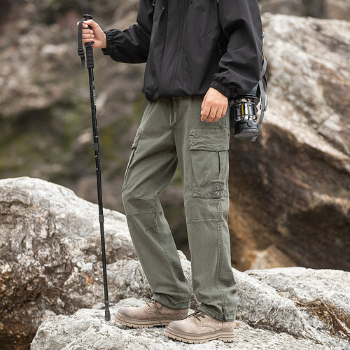 Herren Outdoor-Cargo-Hose mit verstellbarem Tunnelzugbund, Knieverstärkung und Mehrfachtaschen Drune
