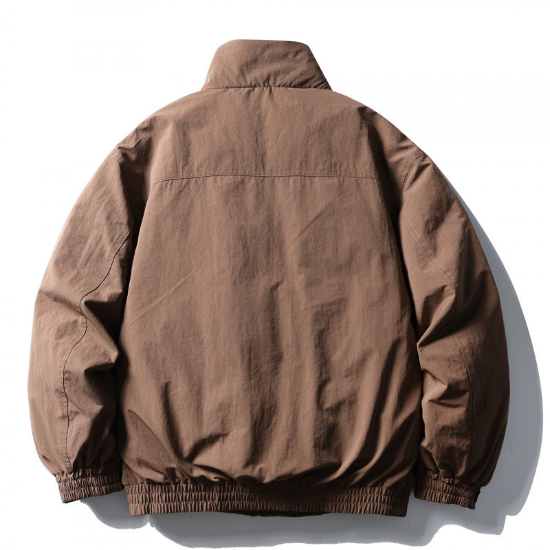 Herren Boxy-Fieldjacke mit hohem Stehkragen, wattierter Innenlage und aufgesetzten Pattentaschen Drune
