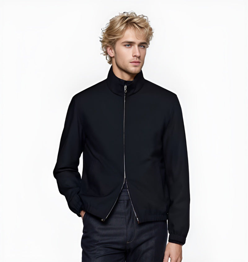 Herren elegante und funktionale Übergangsjacke mit hohem Kragen Drune