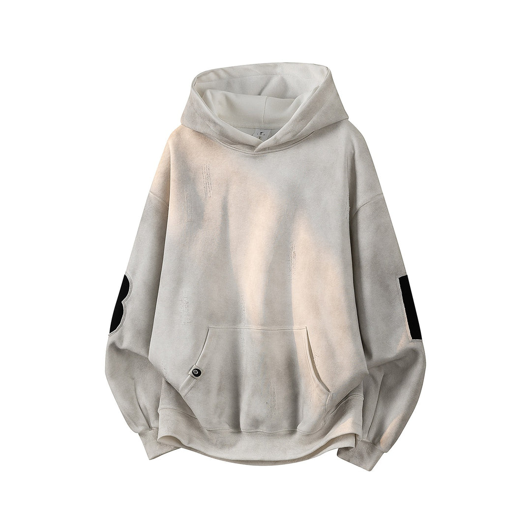 Unisex Oversize Kapuzenpullover mit handschriftlichem Grafik-Print, Kängurutasche & geripptem Saum Drune