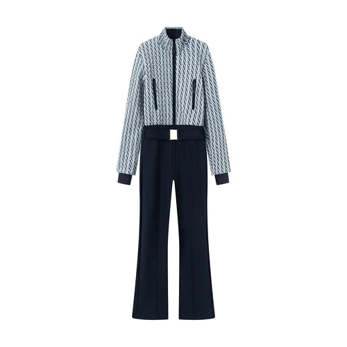Damen 10+ Cropped gesteppte Blousonjacke mit Stehkragen und High‑Waist Palazzo‑Hose Drune