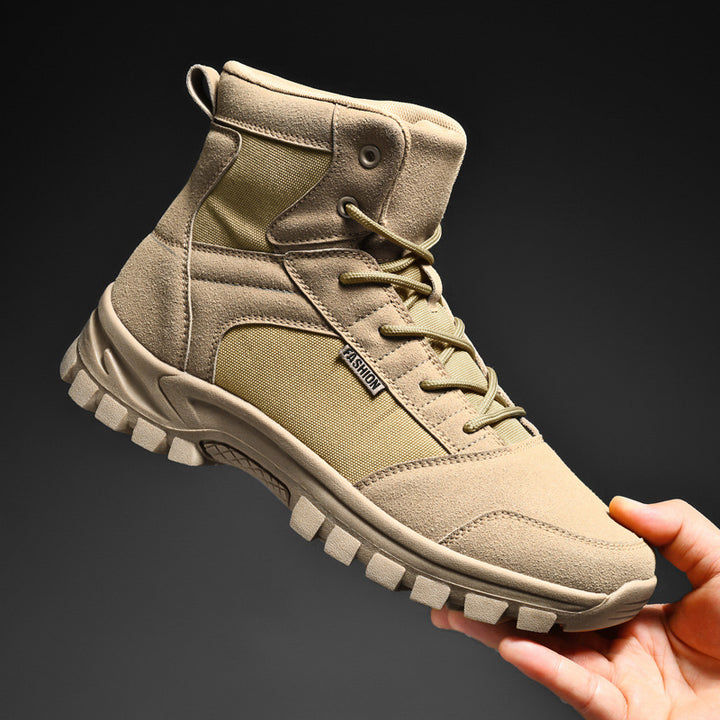 Herren Knöchelhohe Outdoor‑Tactical‑Trekkingstiefel aus Velours‑ und Nylonmix mit stoßdämpfender EVA‑Sohle Drune