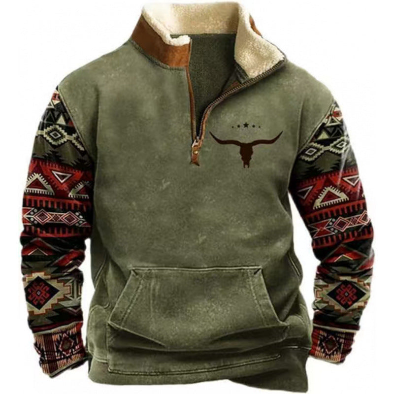 Herren Wärmender Fleece-Pullover mit Stehkragen Drune