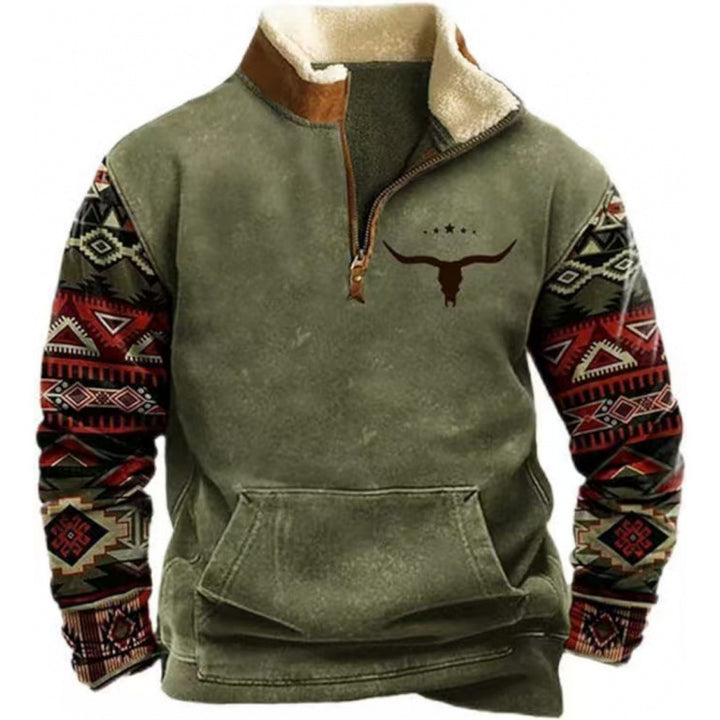 Herren Wärmender Fleece-Pullover mit Stehkragen Drune