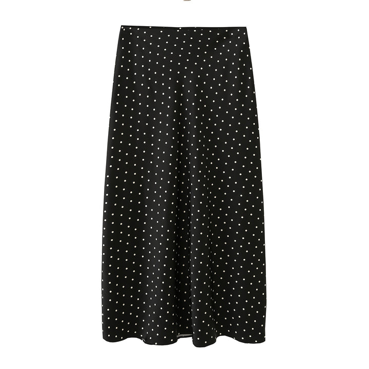 Damen Midirock aus fließender Satinqualität in A‑Linie mit Leo‑Print Drune