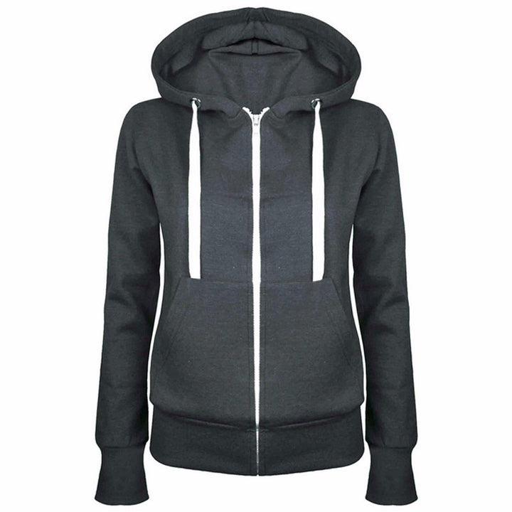 Damen Sportliche Kapuzenjacke mit praktischen Taschen und Reißverschluss Drune