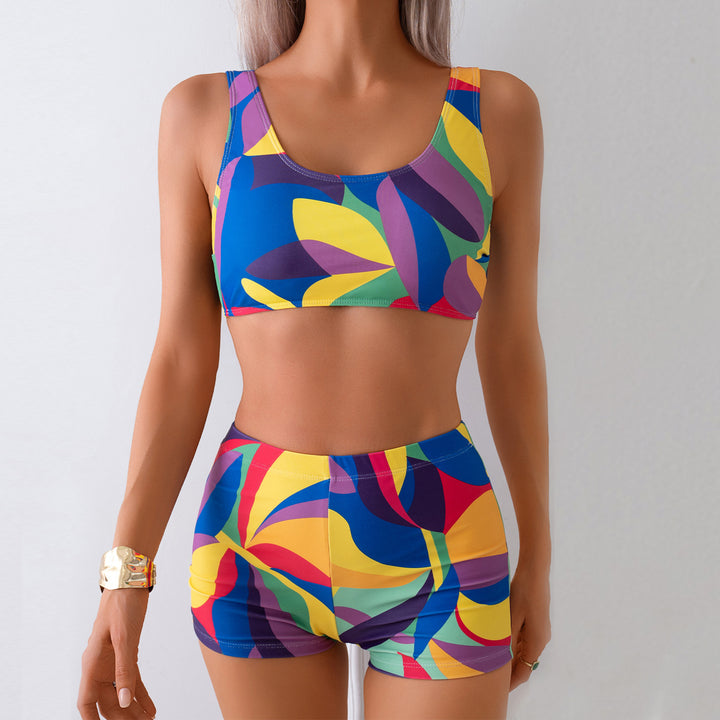 Damen Sportliches Bikini-Set mit farbenfrohen Grafiken Drune