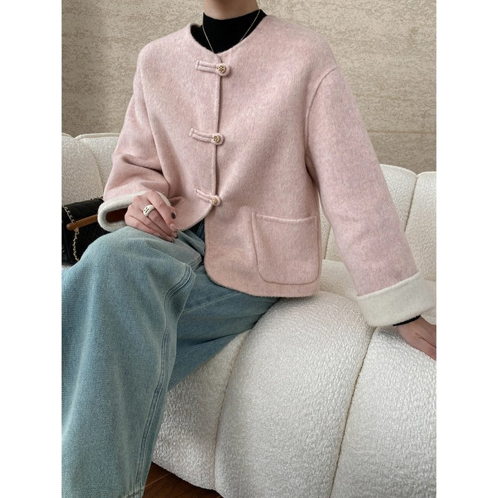 Damen elegante Wolljacke mit Knopfdetails und zeitlosem Design Drune
