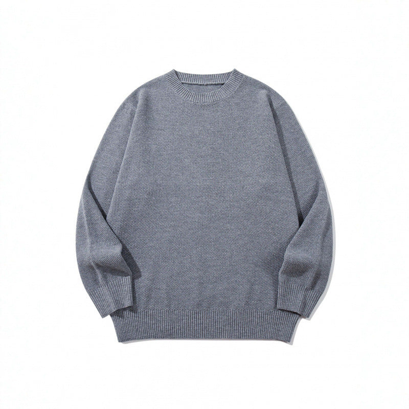 Unisex Boxy-Feinstrick-Pullover mit Waffelstruktur und geripptem Saum Drune
