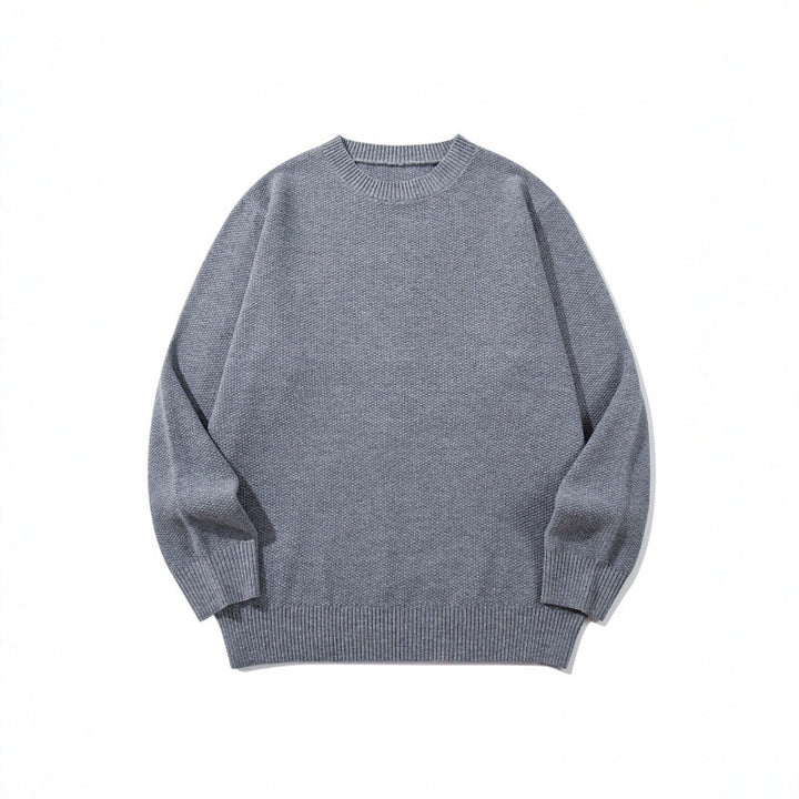 Unisex Boxy-Feinstrick-Pullover mit Waffelstruktur und geripptem Saum Drune