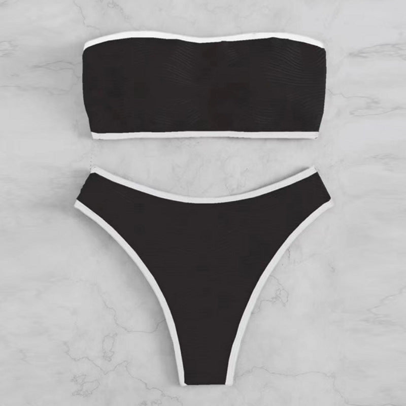 Damen Bandeau-Bikini-Set mit strukturiertem Design Drune