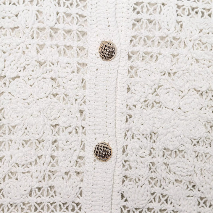 Damen Strickjacke mit feiner Häkelstruktur und praktischen Taschen Drune