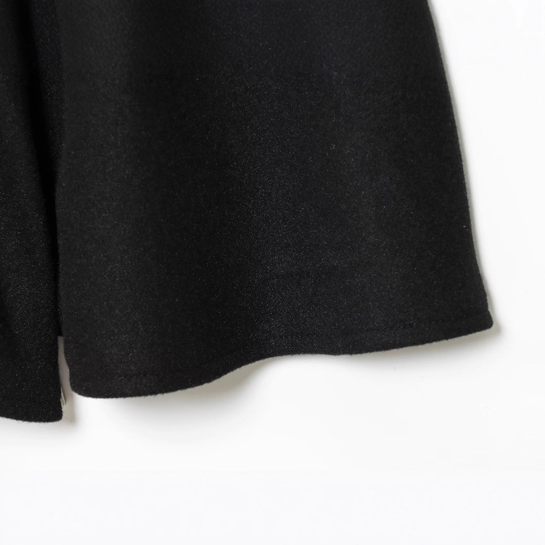 Damen Kurzes Wollcape mit Stehkragen, Bindegürtel und A‑Linien‑Silhouette Drune