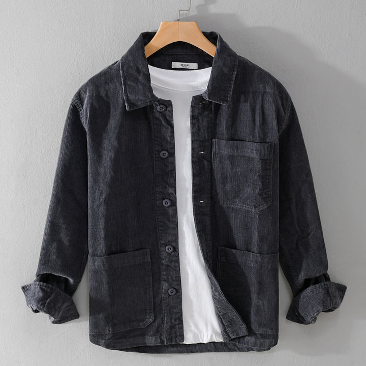 Herren Cord-Überhemdjacke mit aufgesetzten Taschen und legerem Schnitt Drune