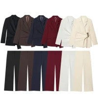Damen 100+ weite High‑Waist Palazzo‑Hose mit cleanem Frontabschluss und Bügelfalte Drune