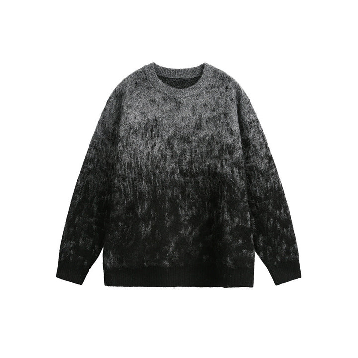 Unisex Oversize Grobstrickpullover mit sanftem Farbverlauf und Rundhalsausschnitt Drune