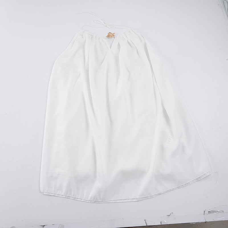 Damen luftiges Maxikleid mit eleganter Schnürung Drune