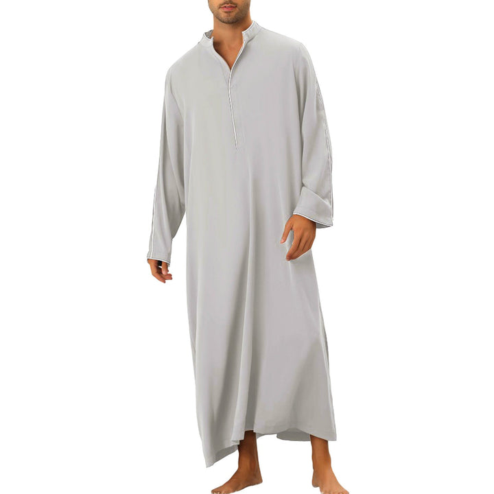 Herren hochentwickelter Kaftan mit sportlichem Stehkragen und eleganten Kontrastdetails Drune