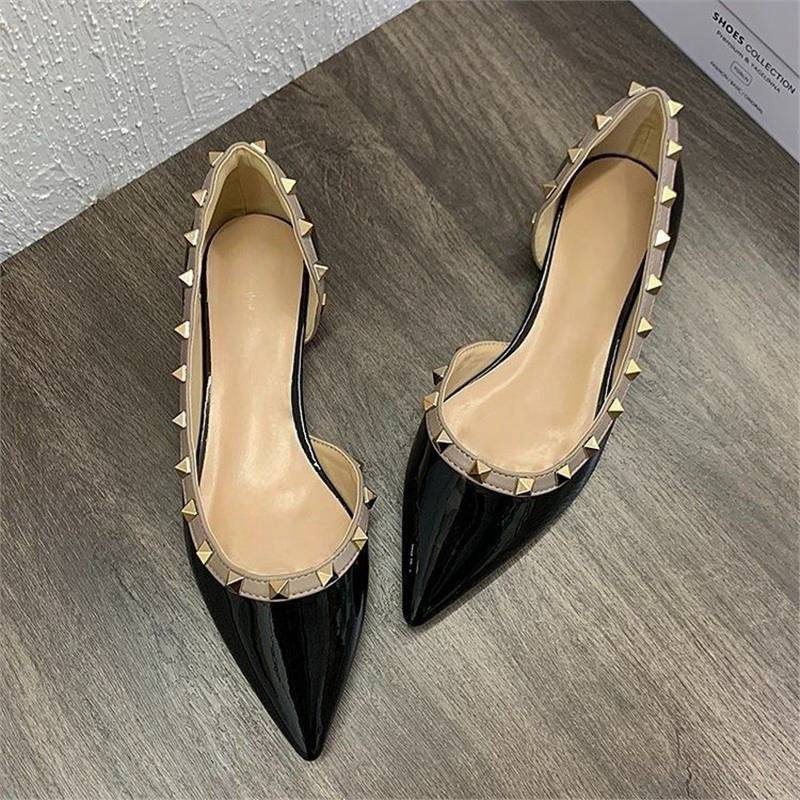 Damen spitze Ballerinas mit metallischen Nieten Drune