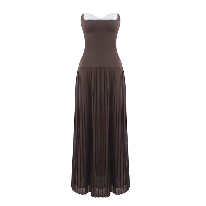 Damen Elegantes Maxikleid mit tailliertem Oberteil und fließendem Rock Drune
