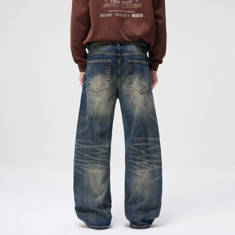 Damen High-Waist Ballon-Jeans mit Used-Waschung und weitem Statement-Bein Drune