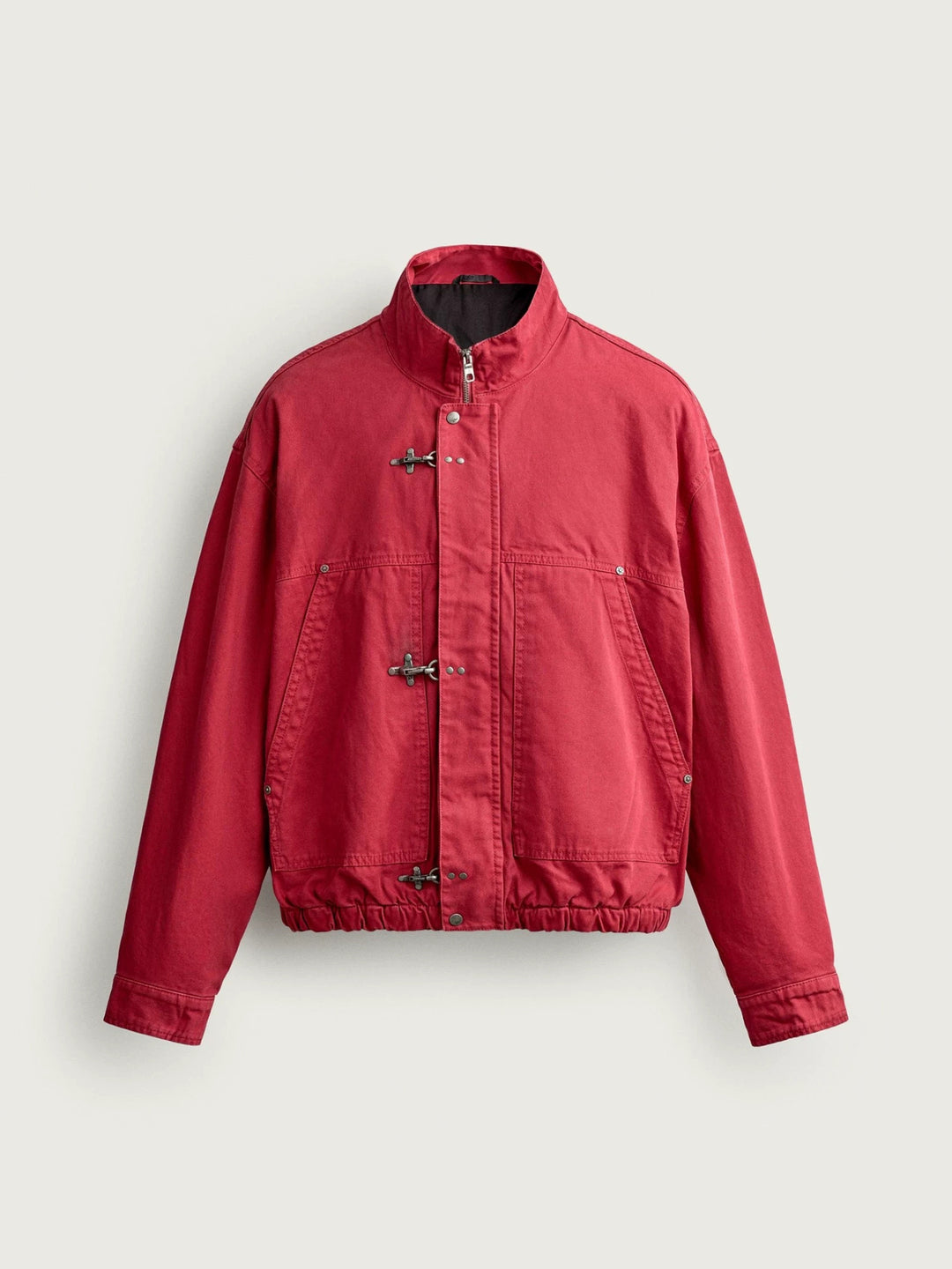 Herren Leichte Oversized Fieldjacke mit Stehkragen und Knebelverschlüssen Drune