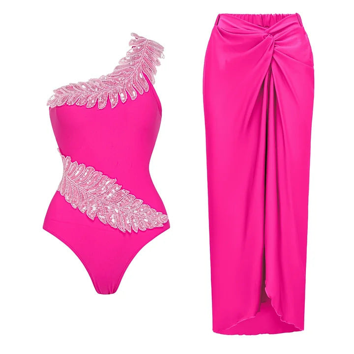 Damen Eleganter Einteiler mit funkelnden Paillettenapplikationen Drune