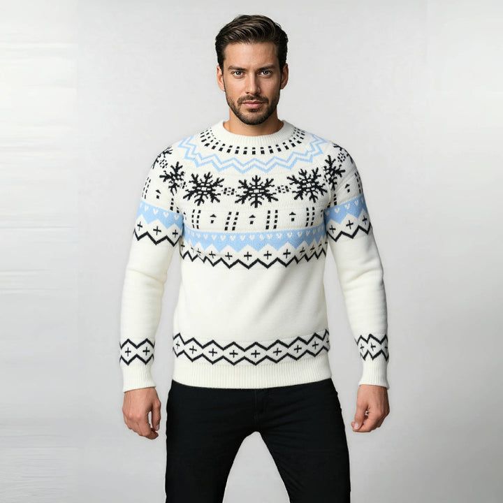 Herren kuscheliger Norweger-Pullover mit Winterdesign Drune