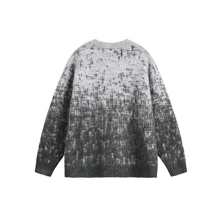 Unisex Oversize Grobstrickpullover mit sanftem Farbverlauf und Rundhalsausschnitt Drune
