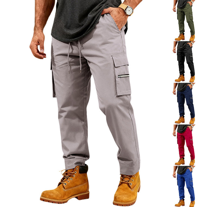 Herren Funktionale Cargo-Jogginghose mit Kordelzug, Reißverschlusstasche und Bündchen Drune