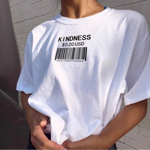 Damen T-Shirt mit kreativem Barcode-Design Drune
